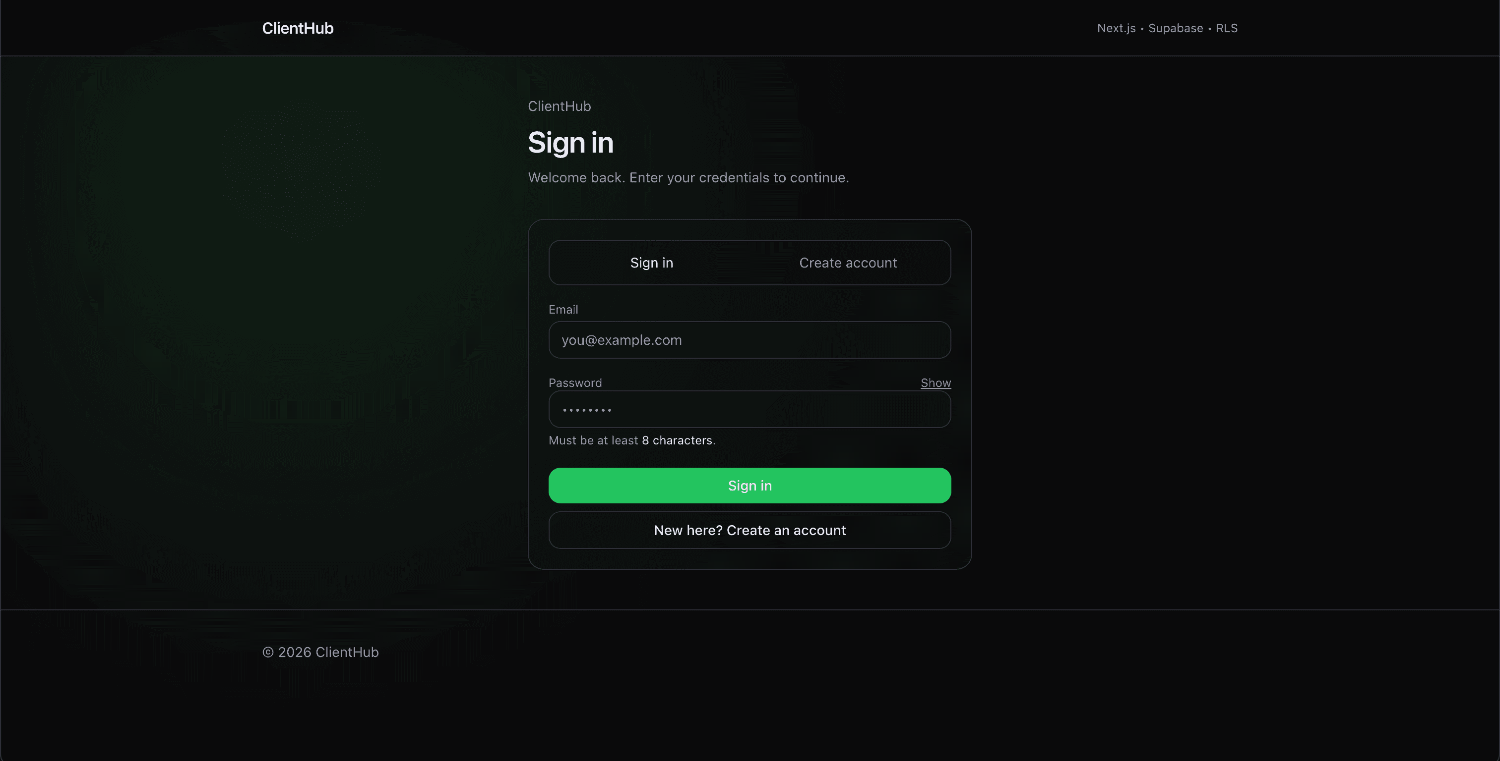 Auth + DB App (Supabase)